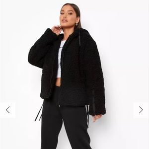 TEDDY FAUX FUR HOODED JACKET